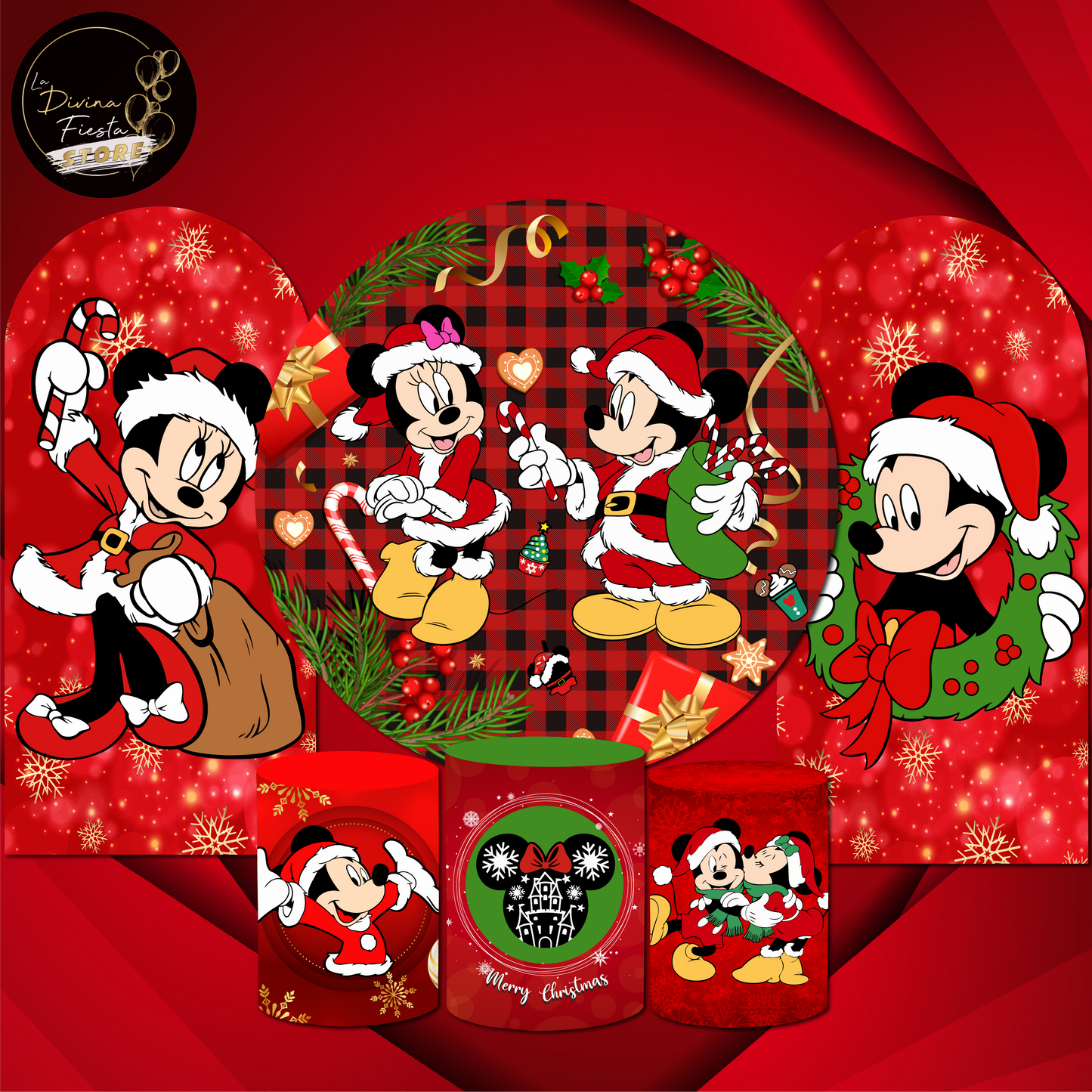 Set Mickey & Minnie Navidad V1